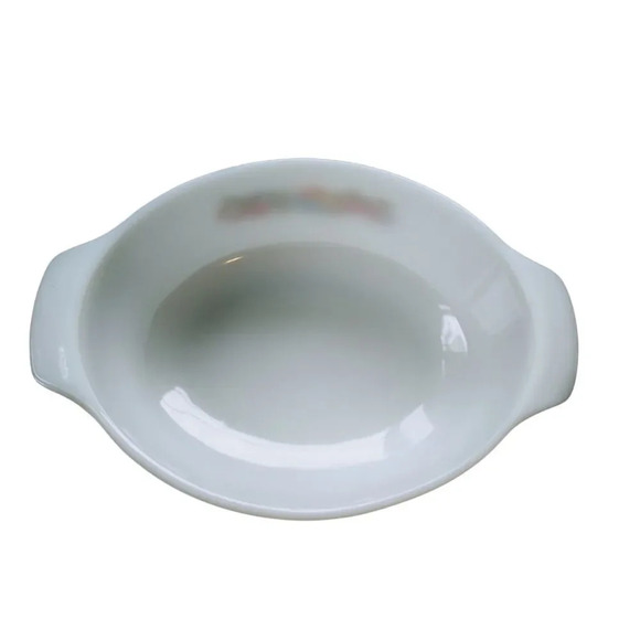 Anchor Hocking Milk Glass Casserole Dish Fruit Theme 1.5 Quart Oval - Picture 4 of 9